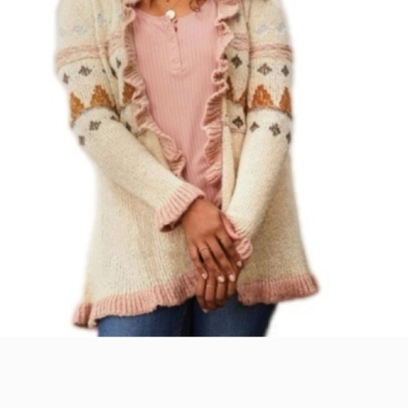 Matilda Jane Sweaters - Matilda Jane Cream and Pink Cardigan